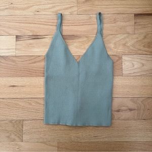 Aritzia Wilfred Mint Green Knit Tank Top